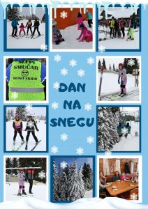 Kolaž fotografij z dneva na snegu