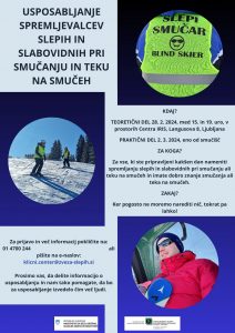 Plakat z vabilom na usposabljanje spremljevalcev pri smučanju